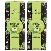 1 - Evalife Herbal&nbsp;Hair Oil -Pack of 2,  100 ml  for All Hair Types 