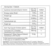 Info - GHC Curcumin C3 Complex 500mg with Bioperine 5mg,  60 capsules 