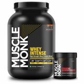 1 - Muscle Monk Combo of Intense Whey with Creatine Monohydrate 100g Unflavoured, 2.2 lb Royal Chocolate