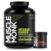 1 - Muscle Monk Intense Mass Gainer with Creatine Monohydrate 100g Unflavoured,  6.6 lb  Royal Chocolate 