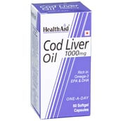 HealthAid Cod Liver Oil 1000mg,  60 capsules 