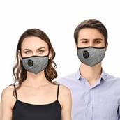 Strauss Unisex Anti-Bacterial Protection Mask with Vent,  Medium, Grey 