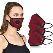 Strauss Unisex Anti-Bacterial Protection Mask with Vent,  Large, Red (Pack of 3) 