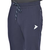 3 - Fitinc Cotton Double Strip Designed Trackpant with Both Side Zipper, Navy Blue Small