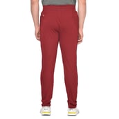 4 - Fitinc Side Striped Cotton Trackpant with Both Side Zipper Pockets,  Wine  XXL 