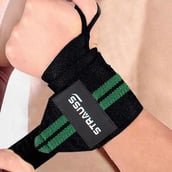 Strauss WL Cotton Wrist Support (Pack of 2),  Black & Green  Free Size 