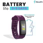 3 - MevoFit Bold Fitness Band,  Purple 