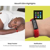 3 - MevoFit Slim Fitness Band, Red