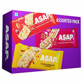 1 - ASAP Healthy Granola Bars,  6 bar(s)  Dark Choco Almond, Fruits & White Choco, Cashew Caramel 