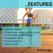 2 - Strauss Elastic Waist Support, Blue Free Size