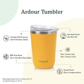 2 - VAHDAM Ardour Stainless Steel Tumbler,  Yellow  350 ml 