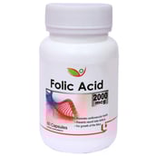 Biotrex Folic Acid (2000 mcg),  Unflavoured  60 capsules 