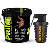 Big Flex Prime Muscle Mass Gainer,  13.2 lb  Chocolate Cookies + Bigflex Shaker 700 ml Free 