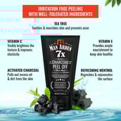 5 - Man Arden 7X Activated Charcoal Peel Off Mask,  100 ml  Infused with Vitamin C & Menthol 