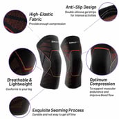 2 - Boldfit Knee Support Cap Brace,  Black  Medium 