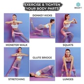 2 - Boldfit Fabric Resistance Band,  Purple  Free Size (Heavy Resistance) 