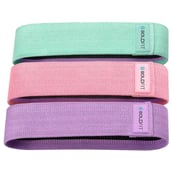 6 - Boldfit Fabric Resistance Band (Set of 3), Pink, Purple, Green Free Size