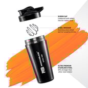 3 - MuscleBlaze Steel Pro Shaker,  Black  750 ml