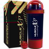 1 - MuscleXP Power XP Blender Shaker with Compartment,  Blue & Red  700 ml 