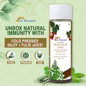 8 - Dr. Morepen Cold Pressed Giloy + Tulsi Juice,  Unflavoured  500 ml 