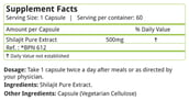 Natures Velvet Shilajit Pure Extract (500 mg),  60 capsules 