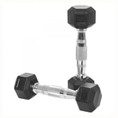 KOBO Grippy Hex Rubber Dumbbell (Hex-1), Black 1 kg