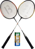 Bees Economy Badminton Racket (Set of 2 with pack of 3 shuttlecocks)