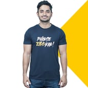 1 - MuscleBlaze Phirse Zidd Kar Gym Dryfit T-Shirt 10 years Print,  Navy  Large 