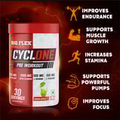 5 - Big Flex Cyclone Pre Workout, 0.66 lb Green Apple