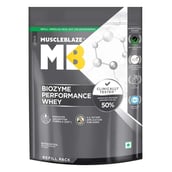7 - MuscleBlaze Biozyme Performance Whey Protein,  2.2 lb  Refill Pack Rich Chocolate 