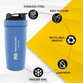 6 - MuscleBlaze Steel Pro Shaker,  Blizzard Blue  750 ml 