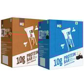 MuscleBlaze Protein Bar 10g Protein Cookies & Cream & Choco Almond 2x6 Bars Combo