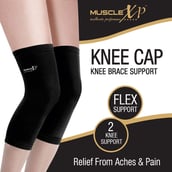 2 - MuscleXP Knee Cap,  Black  Small 