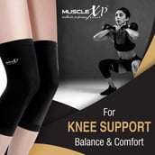 6 - MuscleXP Knee Cap, Black Medium