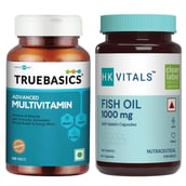 HealthKart HK Vitals Fish Oil 60 capsules & TrueBasics Multivitamin 60 tablets Combo