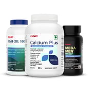 1 - GNC Mega Men One Daily Multivitamin 30 Tablets with Fish Oil 60 Softgels & Calcium Plus 60 Tablets Combo,  3 Piece(s)/Pack  Unflavoured 