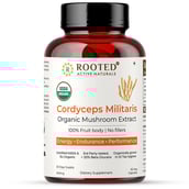 Rooted Active Naturals Cordyceps Militaris Organic Mushroom Extract,  60 veggie capsule(s) 