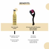 4 - Lely's Hair Growth Lotion 100ml & 0.5mm Derma Roller Combo, 2 Piece(s)/Pack for All Hair Types