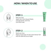 6 - Lely's Acne Squash Face Wash 70ml & Acne Sensor Gel 30ml Combo, 2 Piece(s)/Pack for Oily Skin