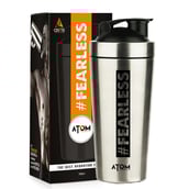 1 - AS-IT-IS Nutrition ATOM Fearless Steel Protein Shaker,  Silver  750 ml 