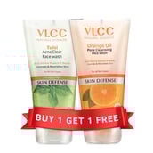 1 - VLCC Tulsi Acne Clear Face Wash + Orange Oil Pore Cleansing Face Wash, 150 ml Buy 1 Get 1 Free