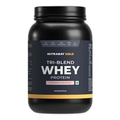 1 - Nutrabay Gold Tri-Blend Whey Protein, 2.2 lb Strawberry Milkshake
