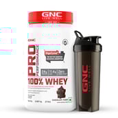 1 - GNC Pro Performance 100% Whey Protein & Black Shaker 700 ml Combo, 2 lb Chocolate Fudge