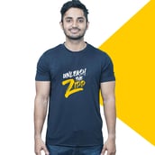 1 - MuscleBlaze Unleash The Zidd Gym Dryfit T-Shirt 11 years Print,  Navy  Large 
