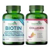 1 - Simply Herbal Biotin 90 Capsules & Collagen 60 Capsules Combo,  2 Piece(s)/Pack  Unflavoured 