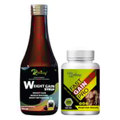 1 - Riffway Weight Gain Syrup 200 ml & Fast Gain Pro 30 Capsules Combo,  2 Piece(s)/Pack  Unflavoured 