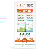 1 - VLCC Acne Defense & Hydra Nourish Serum Face Wash AM & PM Combo,  150 ml  with Tulsi & Aloe Vera 