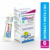 10 - Dr. Morepen Intebact Insta 5 Bn Probiotic, 6 sachets/pack Delicious Vanilla