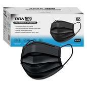 1 - Tata 1mg 3 Ply Surgical Mask,  Black 