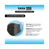 2 - Tata 1mg 3 Ply Surgical Mask,  Black 